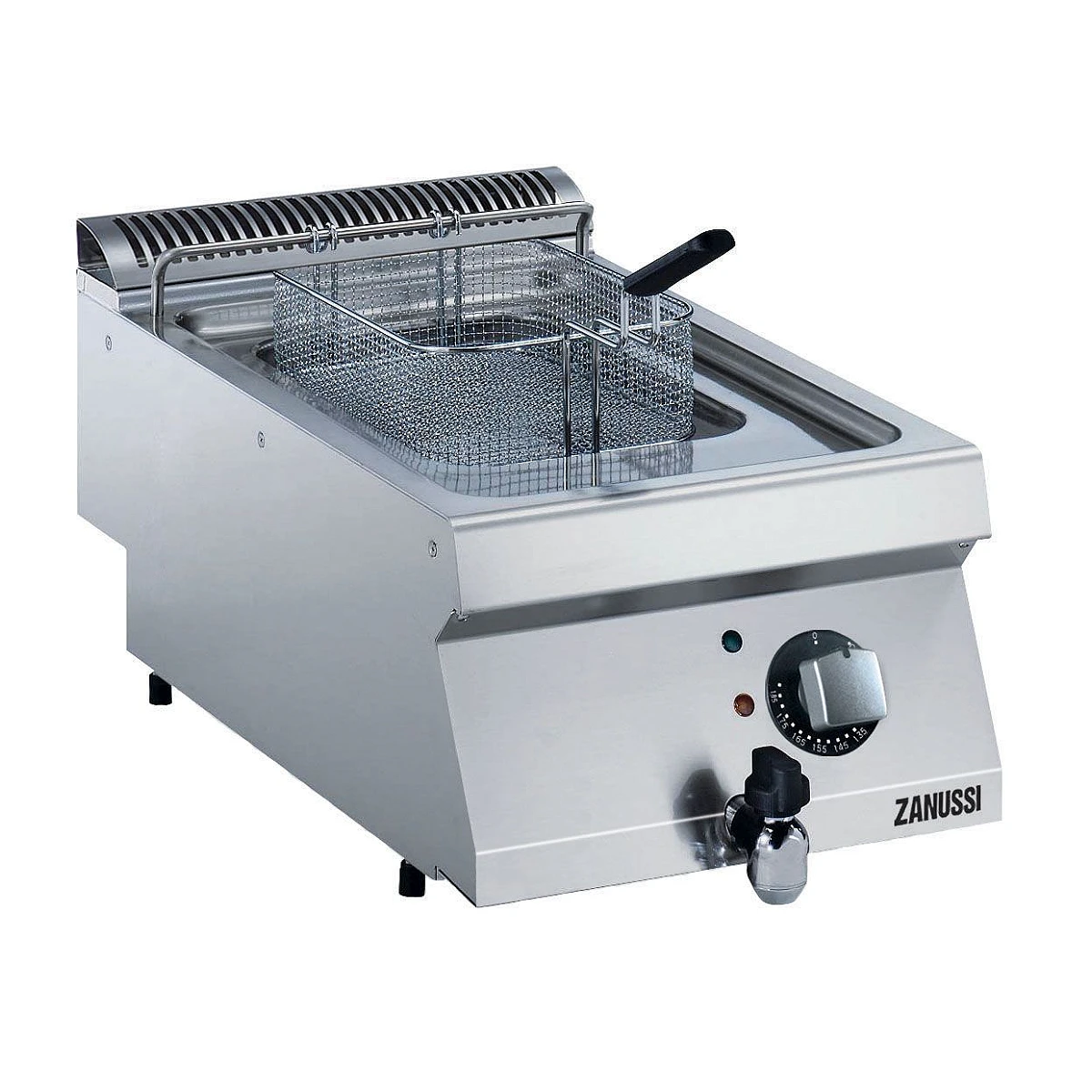 Zanussi EVO700 elfriture 7 liter i rustfrit stål, 400 mm bordmodel, set skråt forfra
