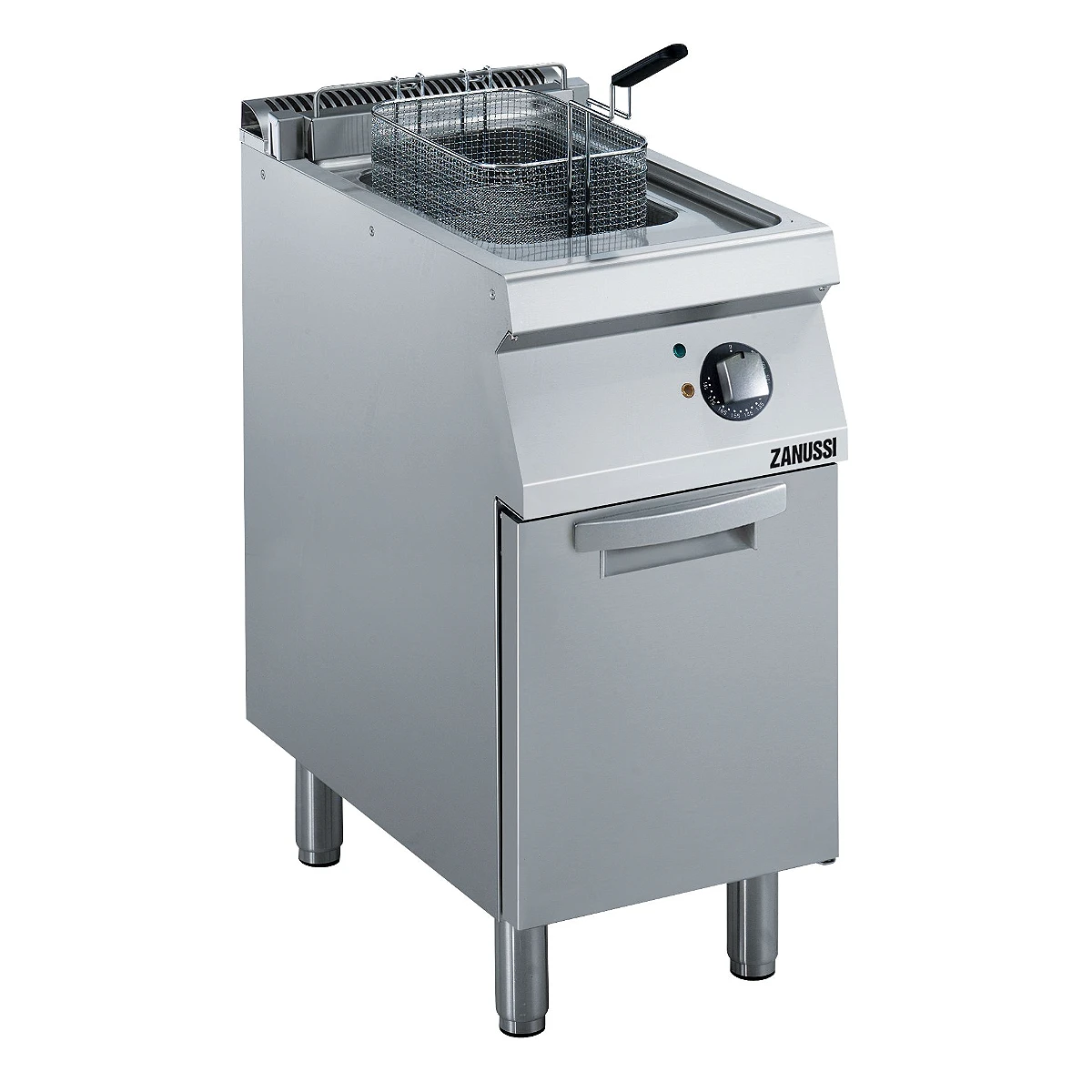 Zanussi EVO700 fritstående elfriture 14 liter i rustfrit stål, set skråt forfra