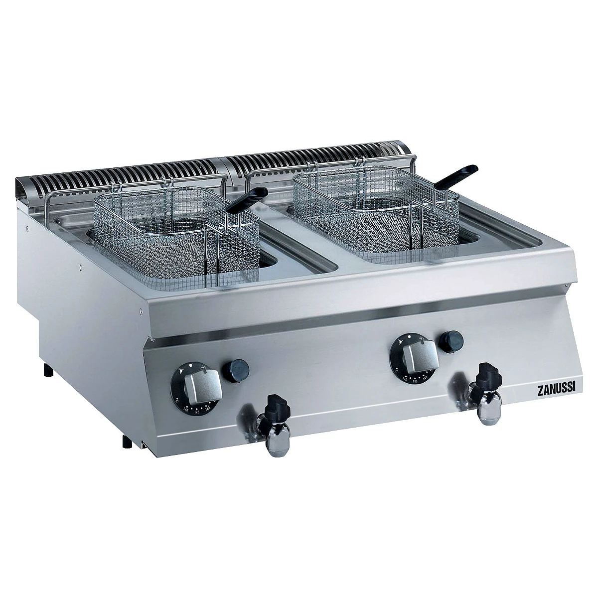 Zanussi EVO700 gasfriture med to brønde à 7 liter, 800 mm bordmodel