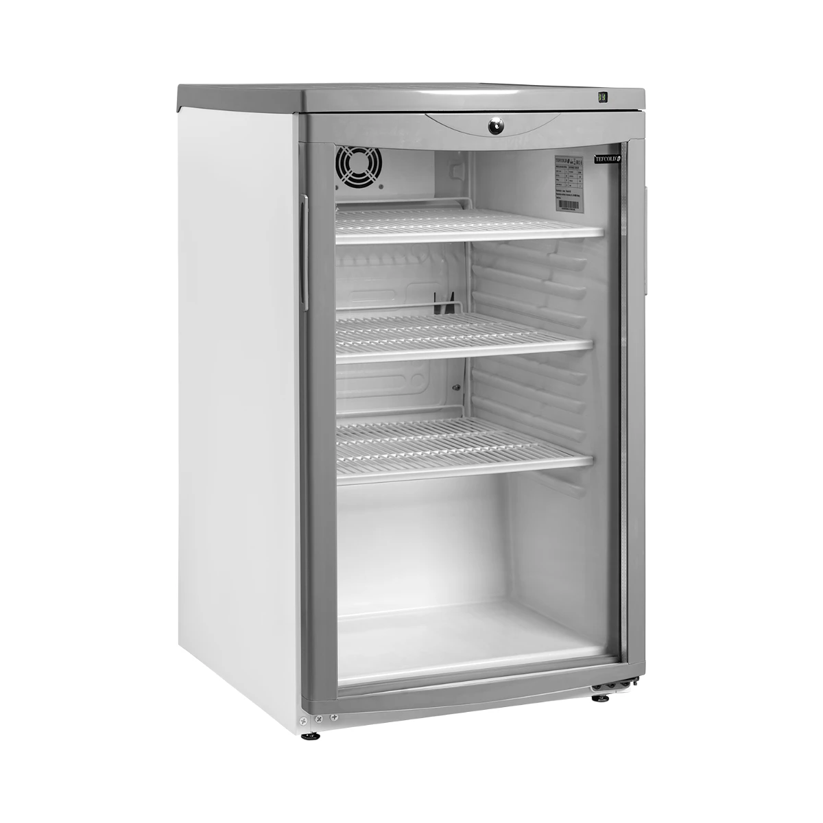 Flaskekøleskab BC145 W/FAN Tefcold, set forfra