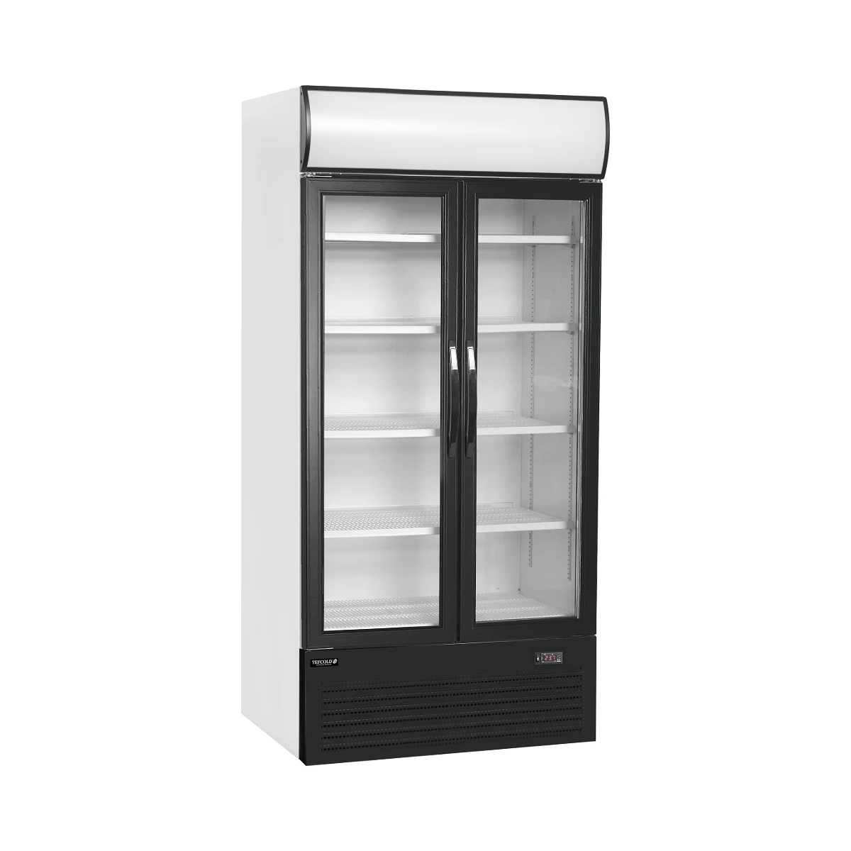 2, dørs displaykøler med lystop FSC1000H Tefcold, set forfra