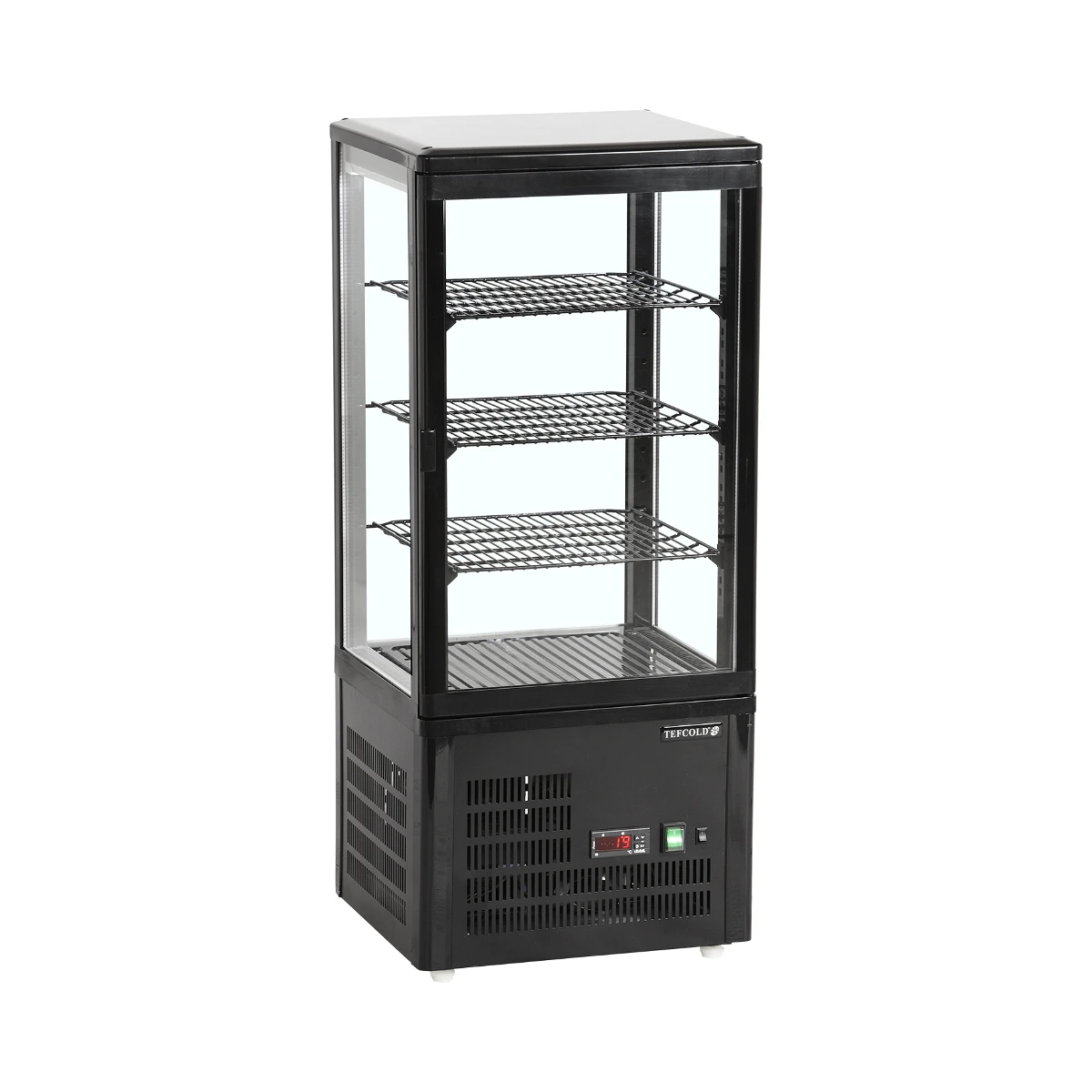 Display, kølemontre, bordmodel UPD80, BLACK Tefcold, set forfra
