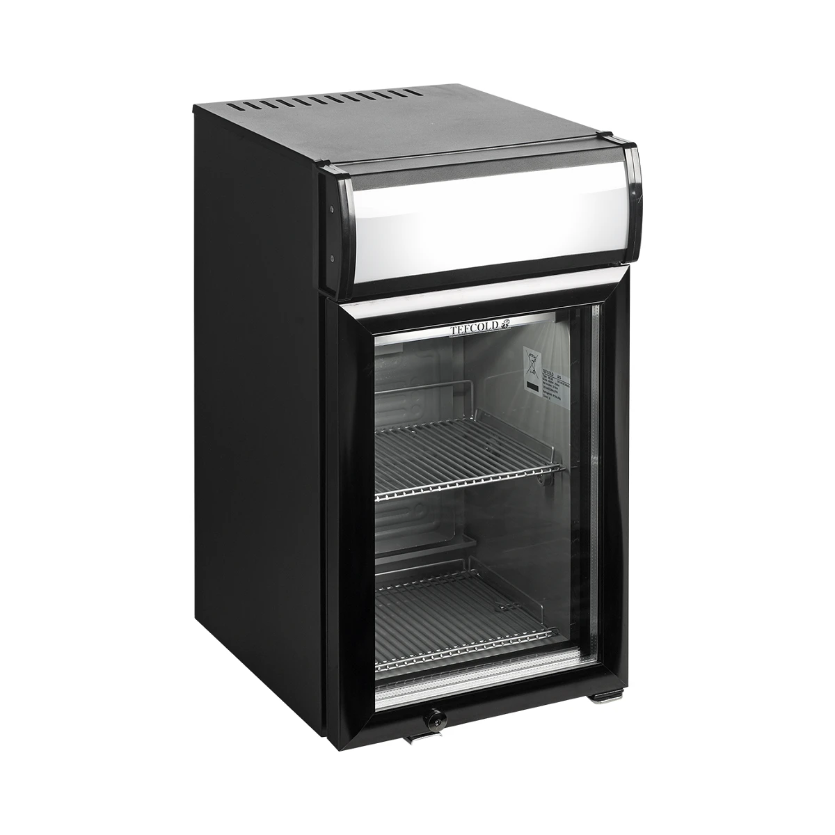 Displaykøler, bordmodel BC25CP Tefcold, set forfra
