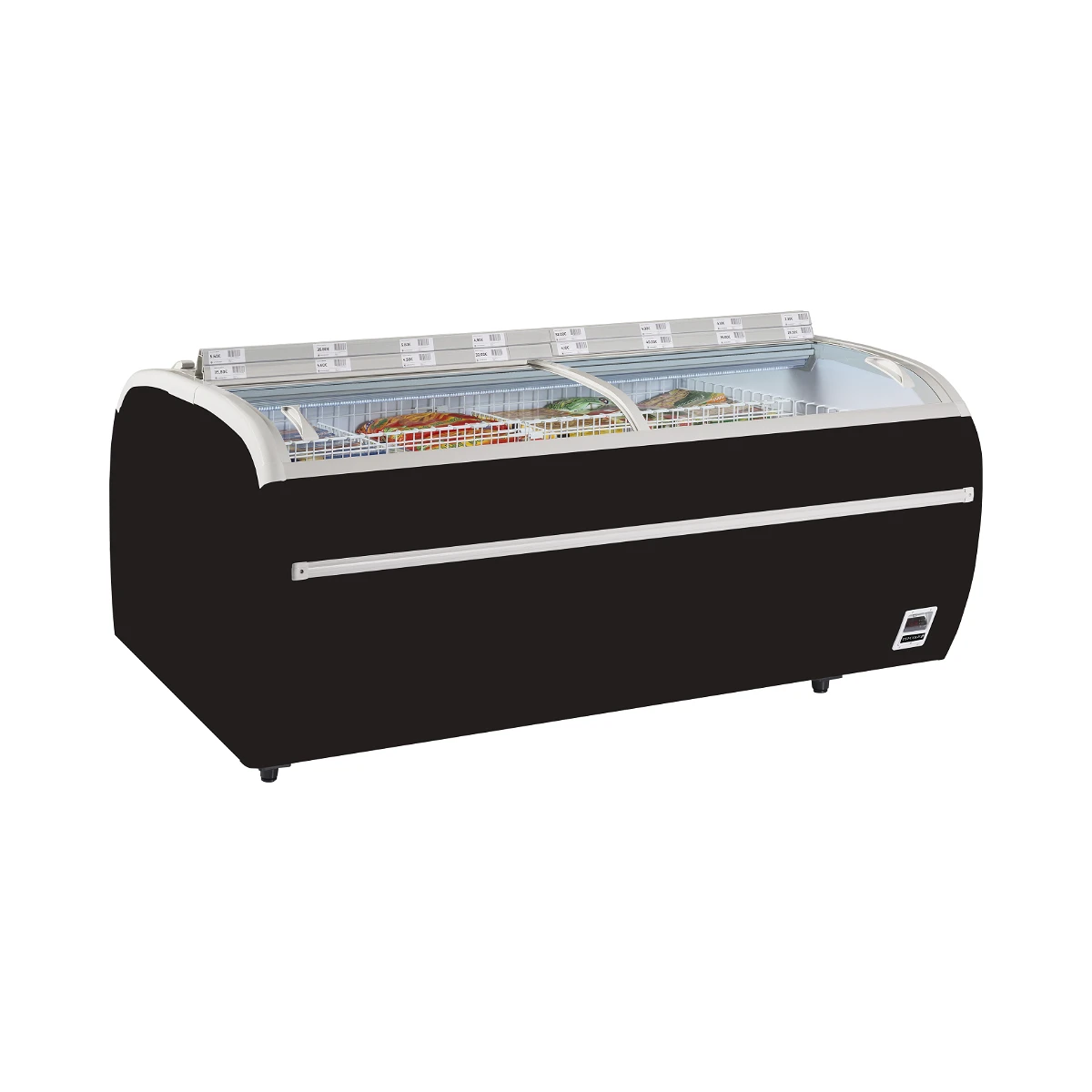 Supermarkedsfryser i sort TWIN 220B, f Tefcold, set forfra