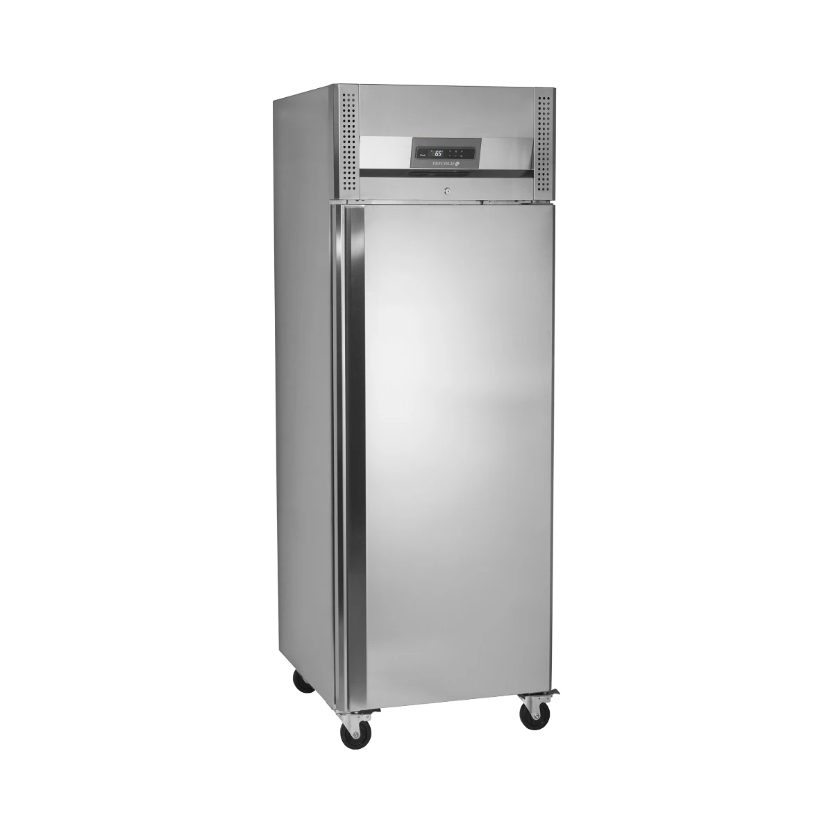 Rustfri køleskab RK505 Tefcold, set forfra