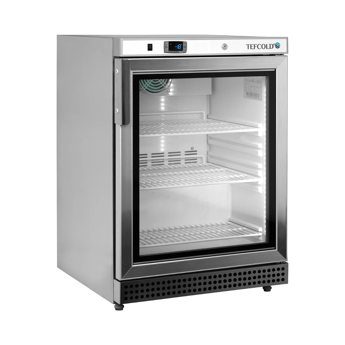 Display fryser UF200VSG Tefcold, set forfra