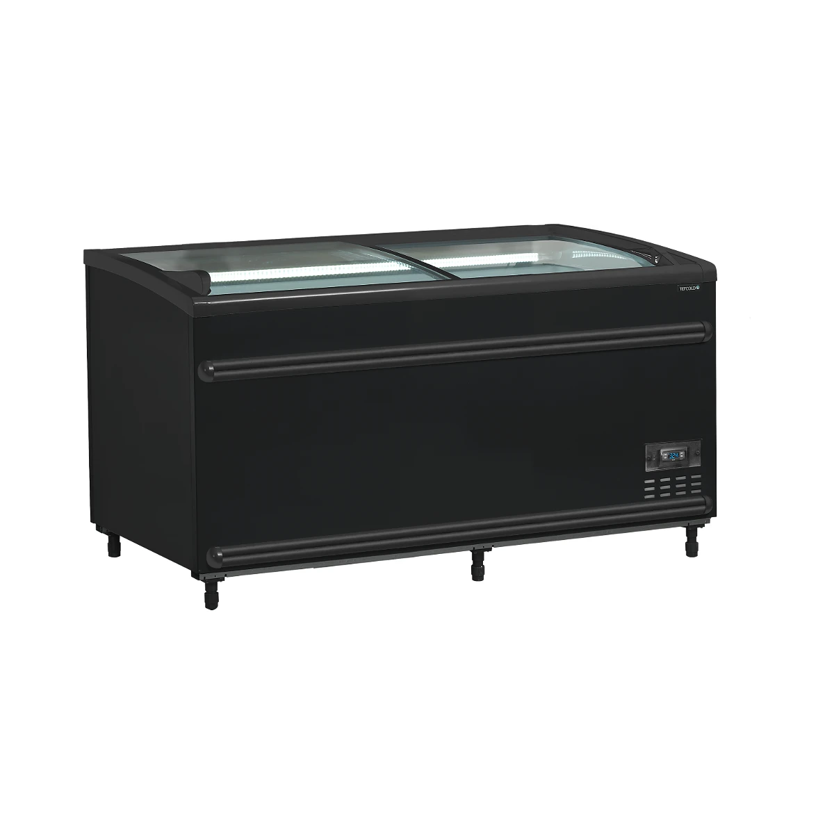 Supermarkedskøler / fryser i sort SFI145B, CF VS Tefcold, set forfra