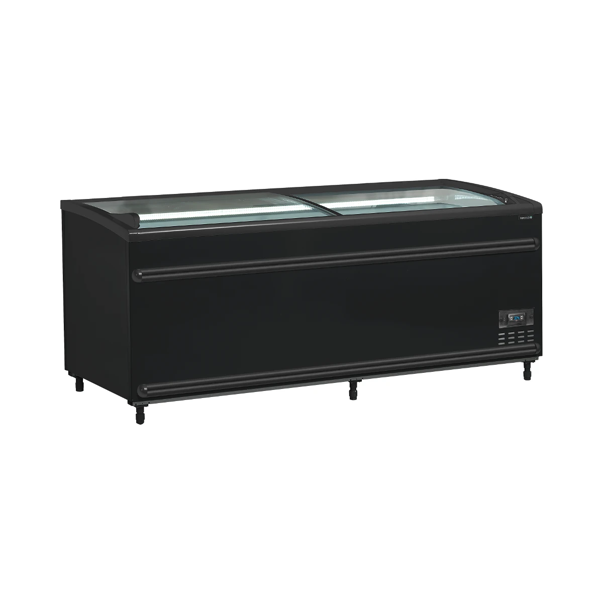 Supermarkedskøler / fryser i sort SFI185B, CF VS Tefcold, set forfra
