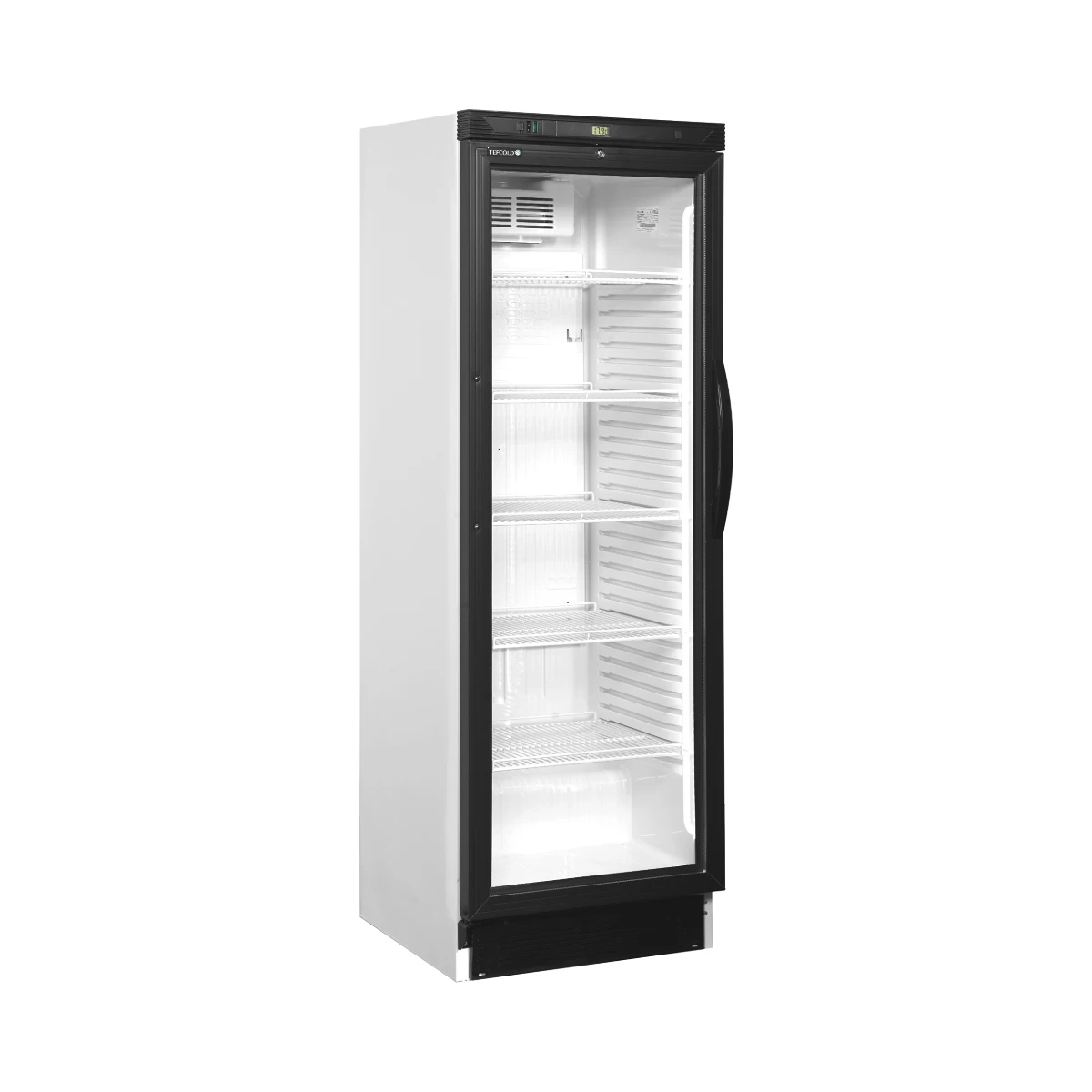 Flaskekøleskab, venstrehængt dør CEV425 1 LED L/H Tefcold, set forfra