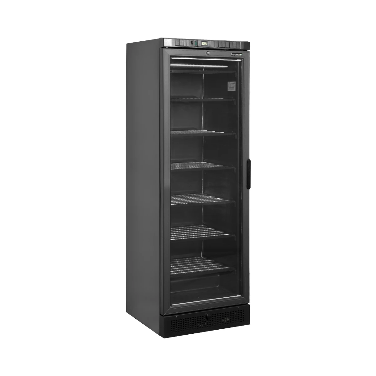Display fryser, venstrehængt dør UFSC371G black L/H Tefcold, set forfra