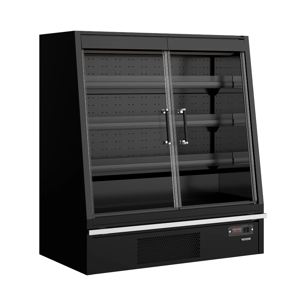 Multideck køler til supermarked galaxy+ GPL14FGD black Tefcold, set forfra