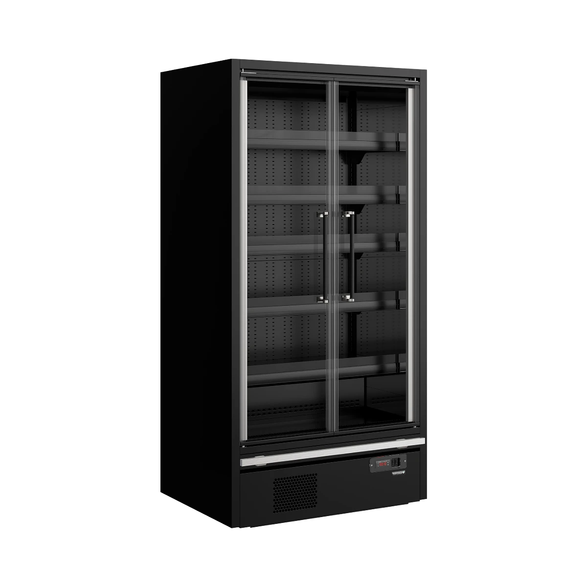 Multideck køler til supermarked galaxy+ GP10FGD maxi black Tefcold, set forfra