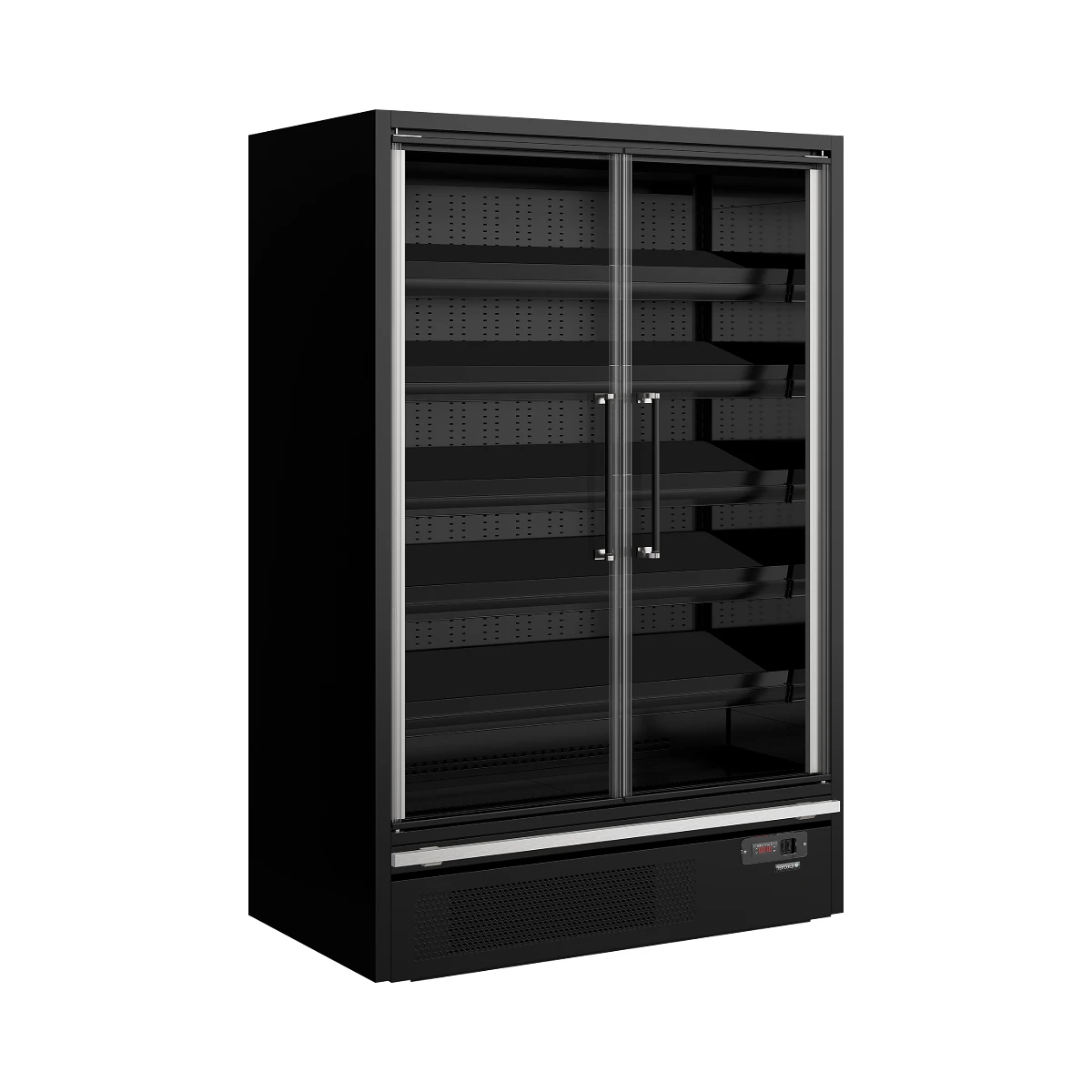 Multideck køler til supermarked galaxy+ GP14FGD maxi black Tefcold, set forfra