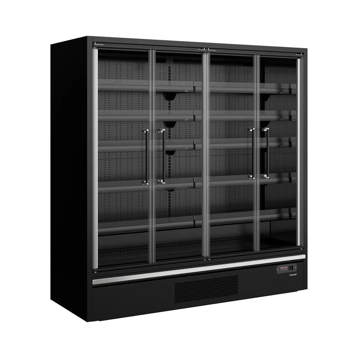 Multideck køler til supermarked galaxy+ GP20FGD maxi black Tefcold, set forfra