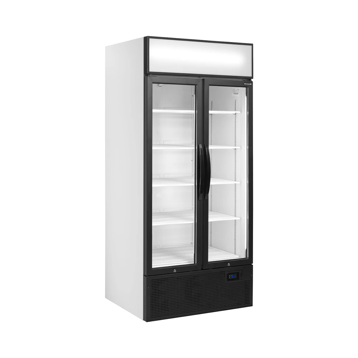 2, dørs displaykøler med lystop FSC891H Tefcold, set forfra