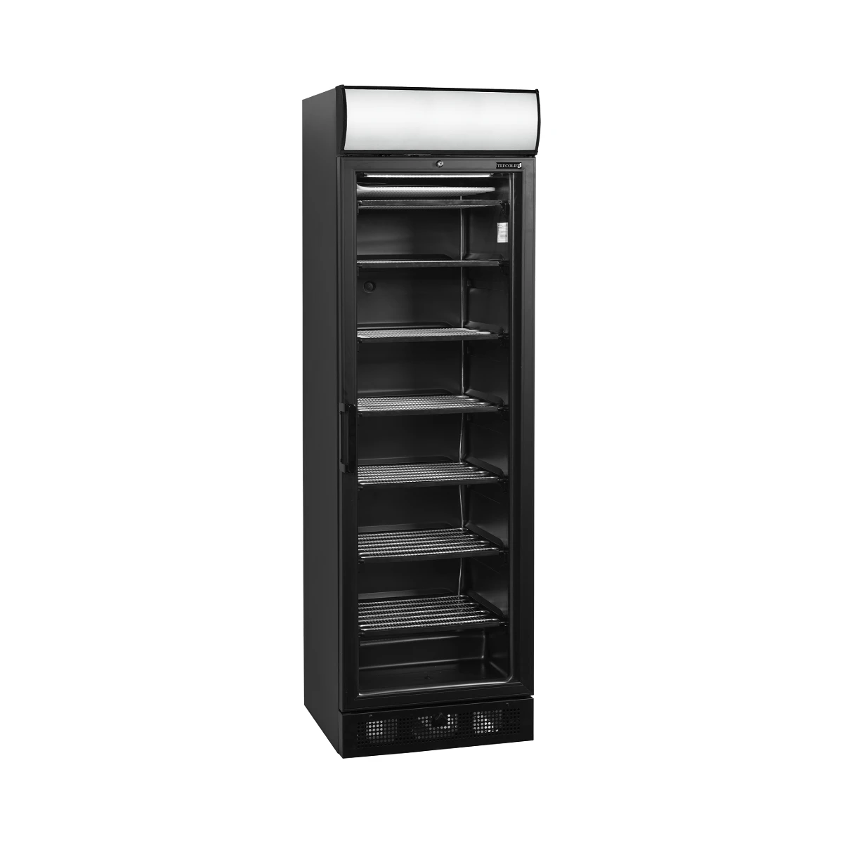 Sort displayfryser UFSC371GCP black Tefcold, set forfra