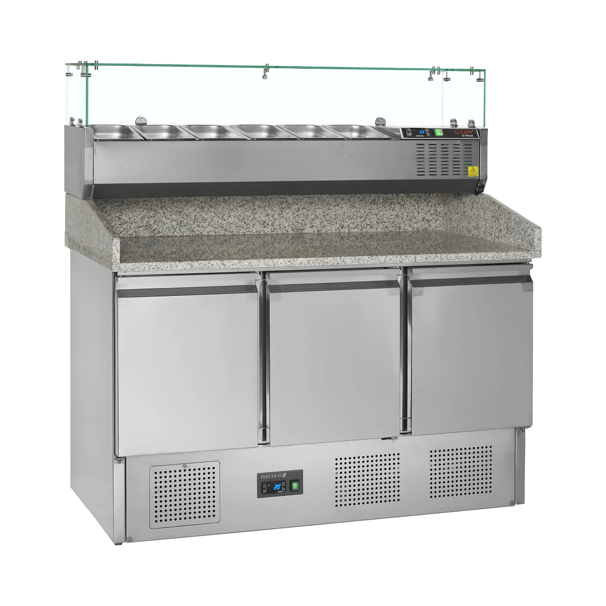 Pizzabord inkl. opsats PT1365 + GVC33, 140 Tefcold, set forfra