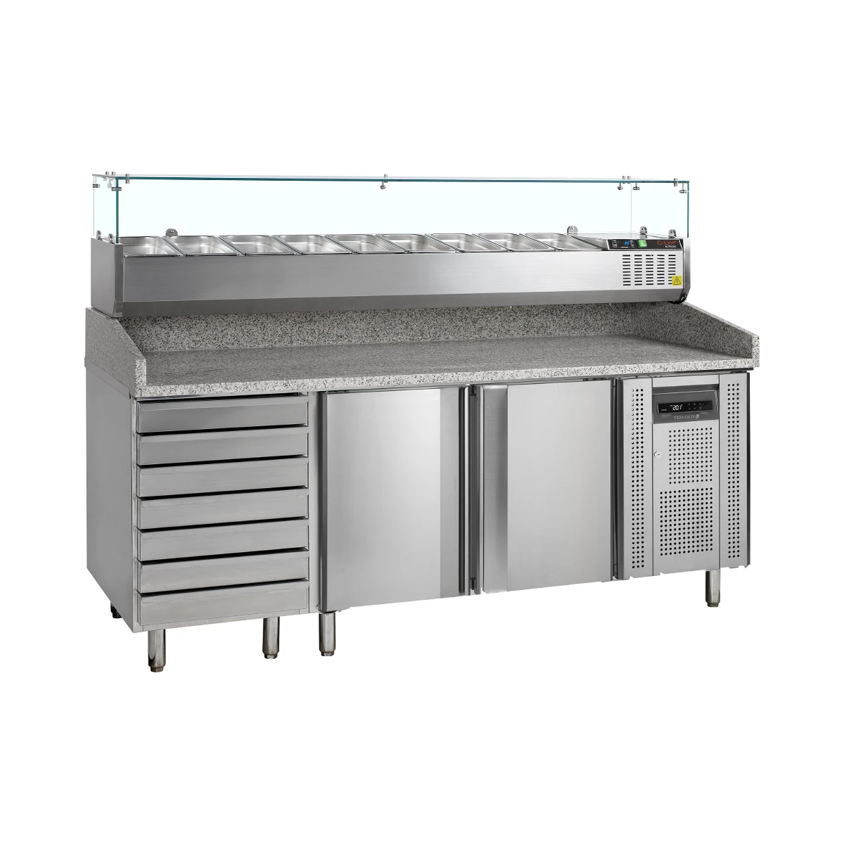 Pizzabord inkl. opsats PT1310 + GVC38, 200 Tefcold, set forfra