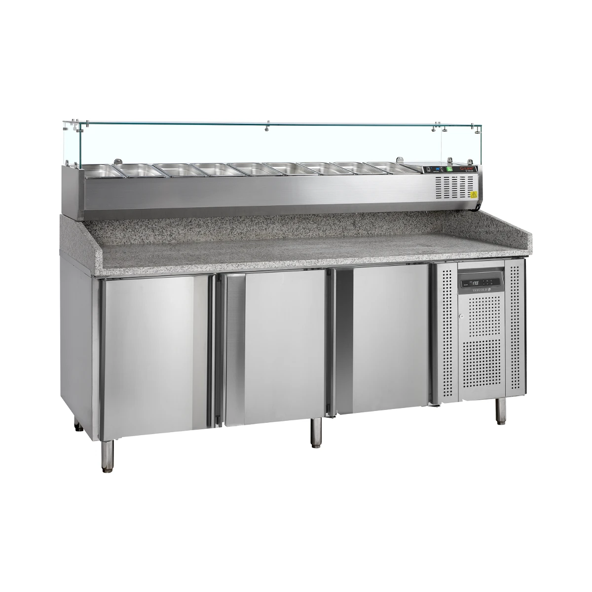 Pizzabord inkl. opsats PT1300 + GVC38, 200 Tefcold, set forfra