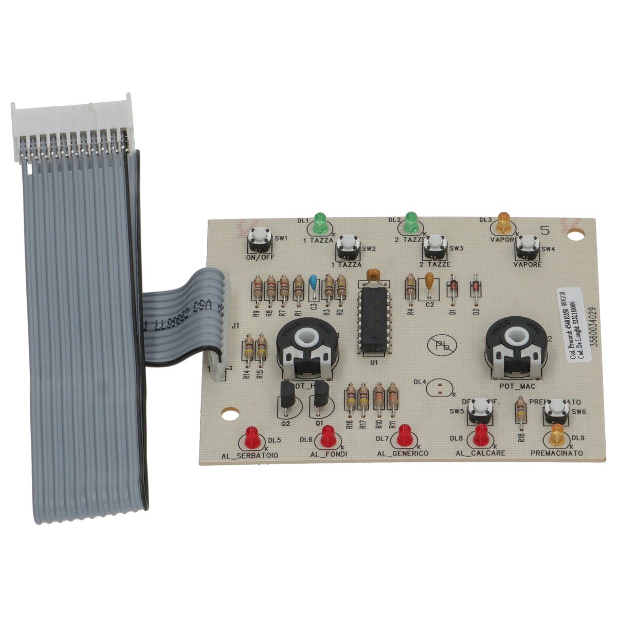 DeLonghi Printkort as00000621 original reservedel