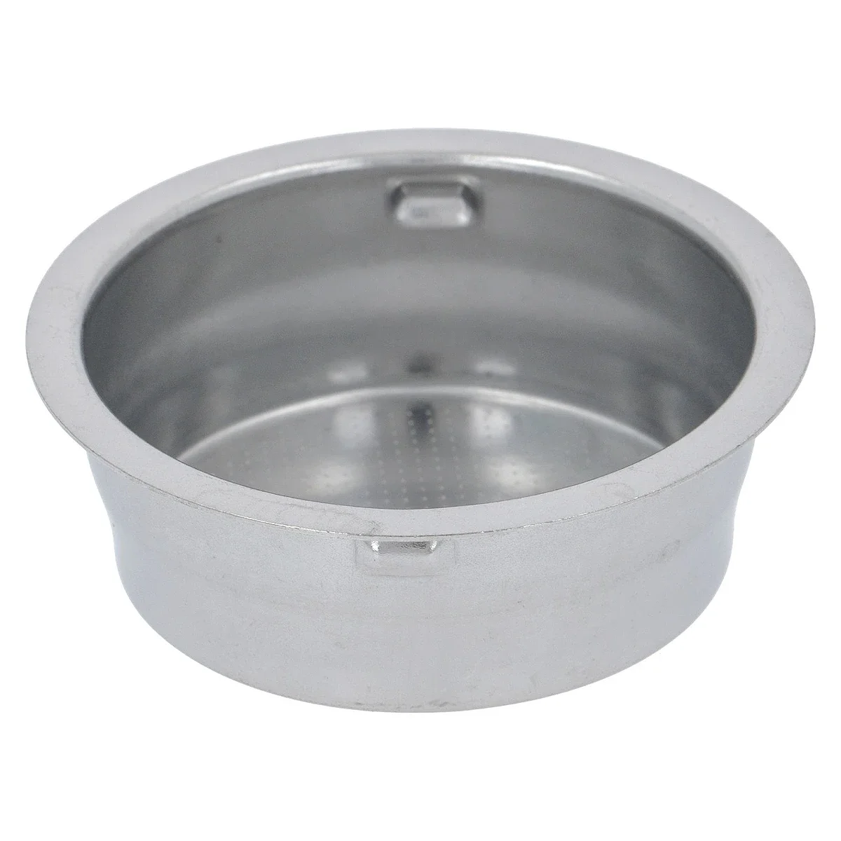 Filterindsats til 2 kopper ø 62 mm i rustfrit stål set ovenfra