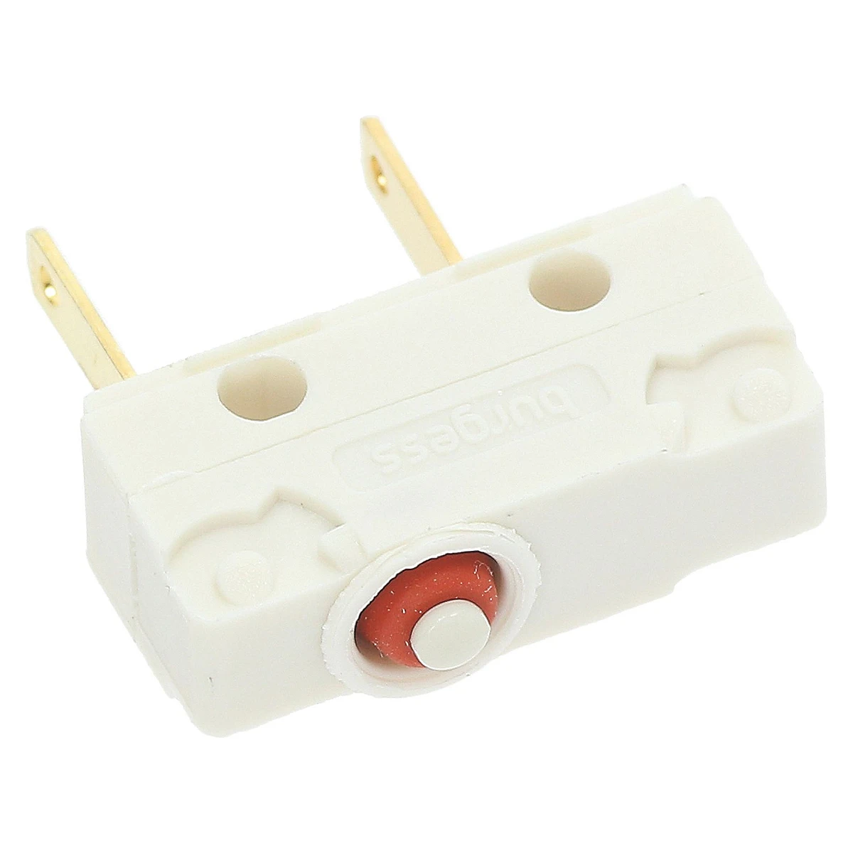 Hvid Saia-Burgess mikroswitch 250 V med rød trykknap