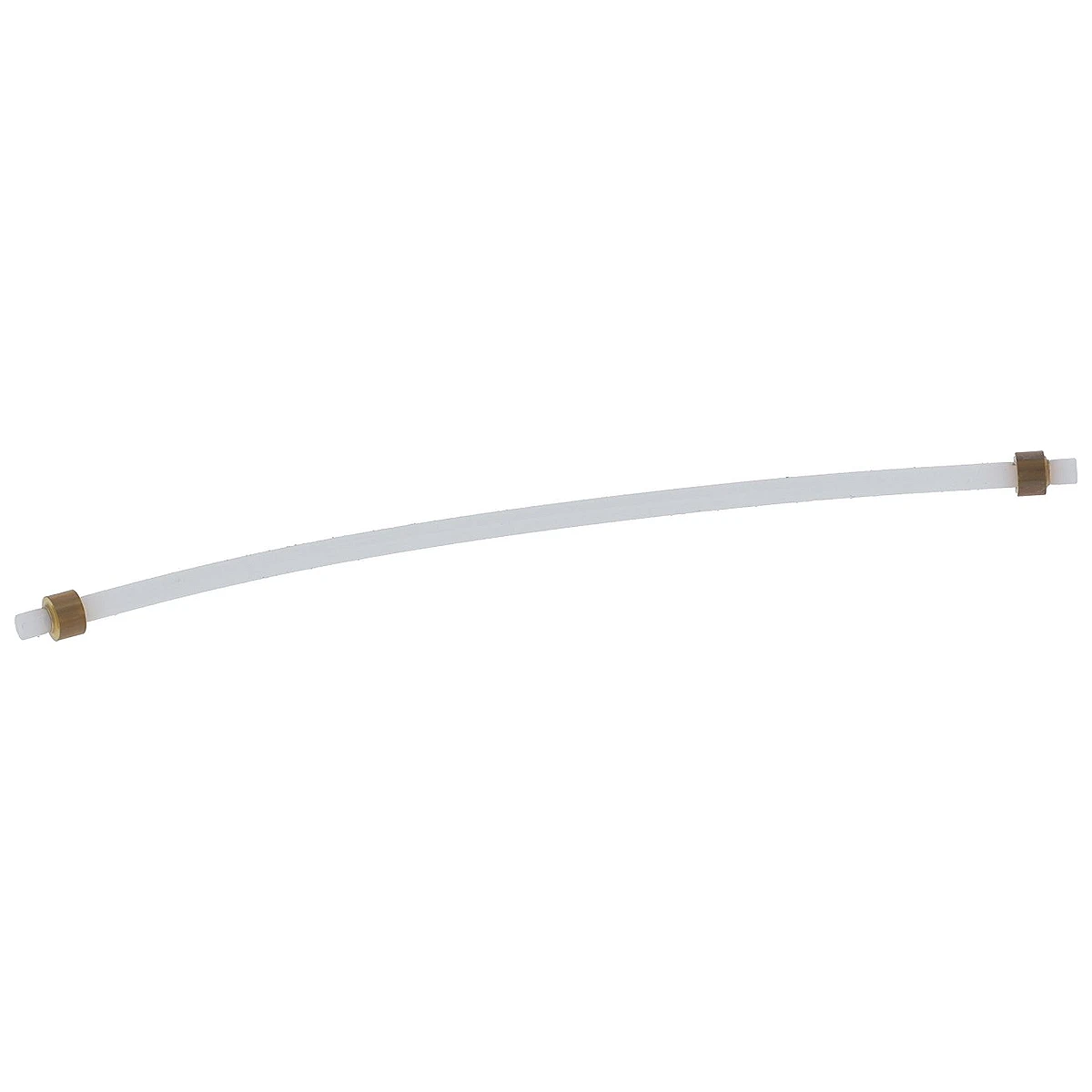 Hvid PTFE-slange 170 mm med messingbøsninger i begge ender