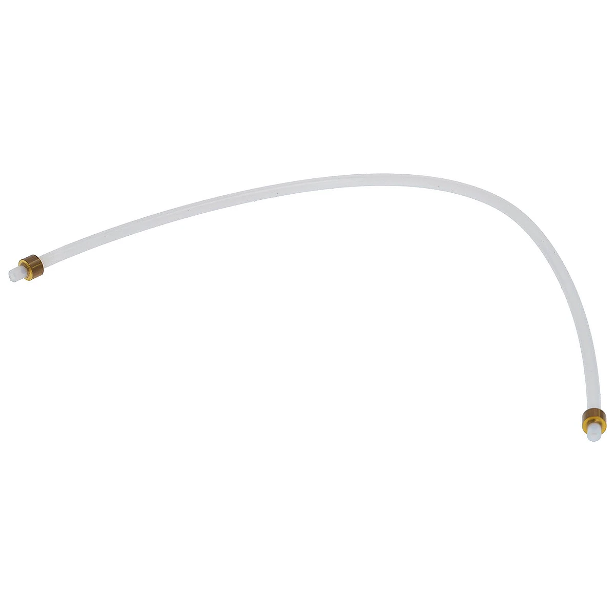 Hvid PTFE-slange 300 mm med messingbøsninger i begge ender