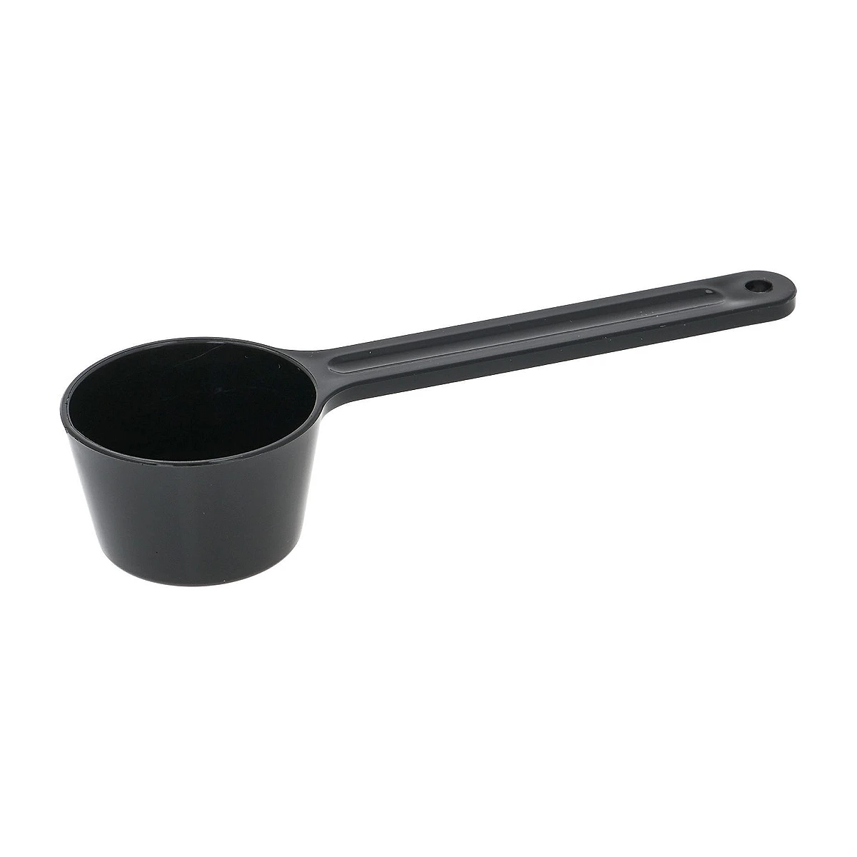 Sort doseringsske i plast til DeLonghi med langt håndtag