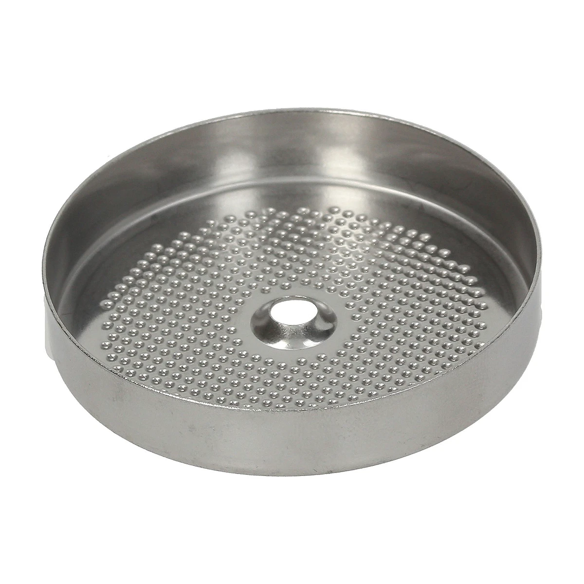 Rustfri bruserplade ø50,5 mm til DeLonghi Dedica, set skråt ovenfra