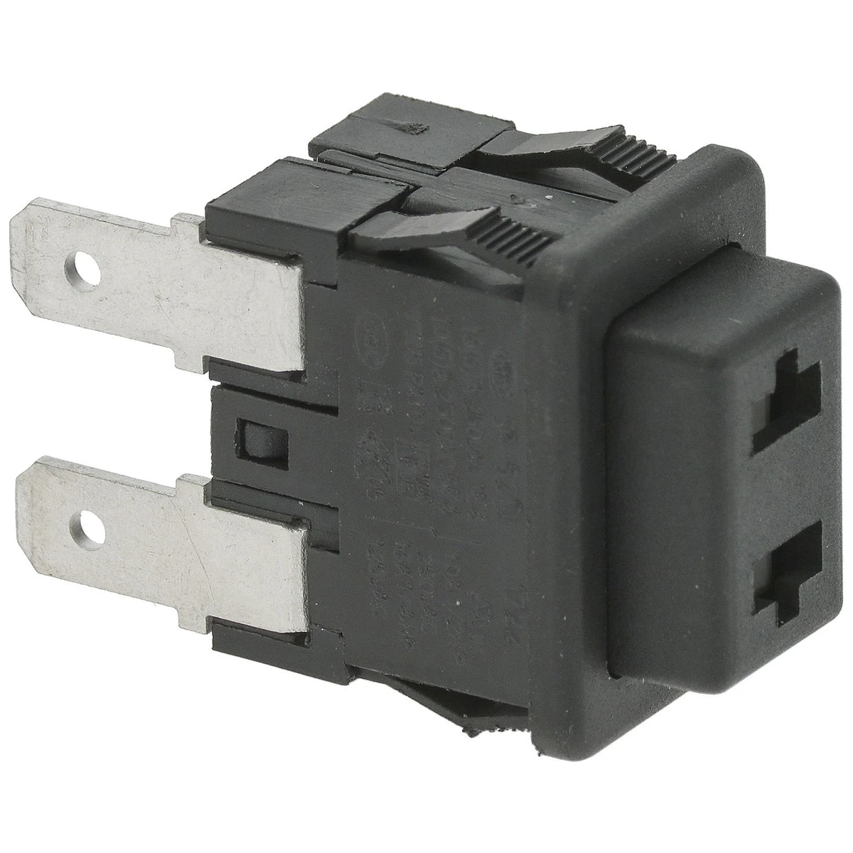 Sort 1-polet trykknap 16A 250V med spadestik til DeLonghi