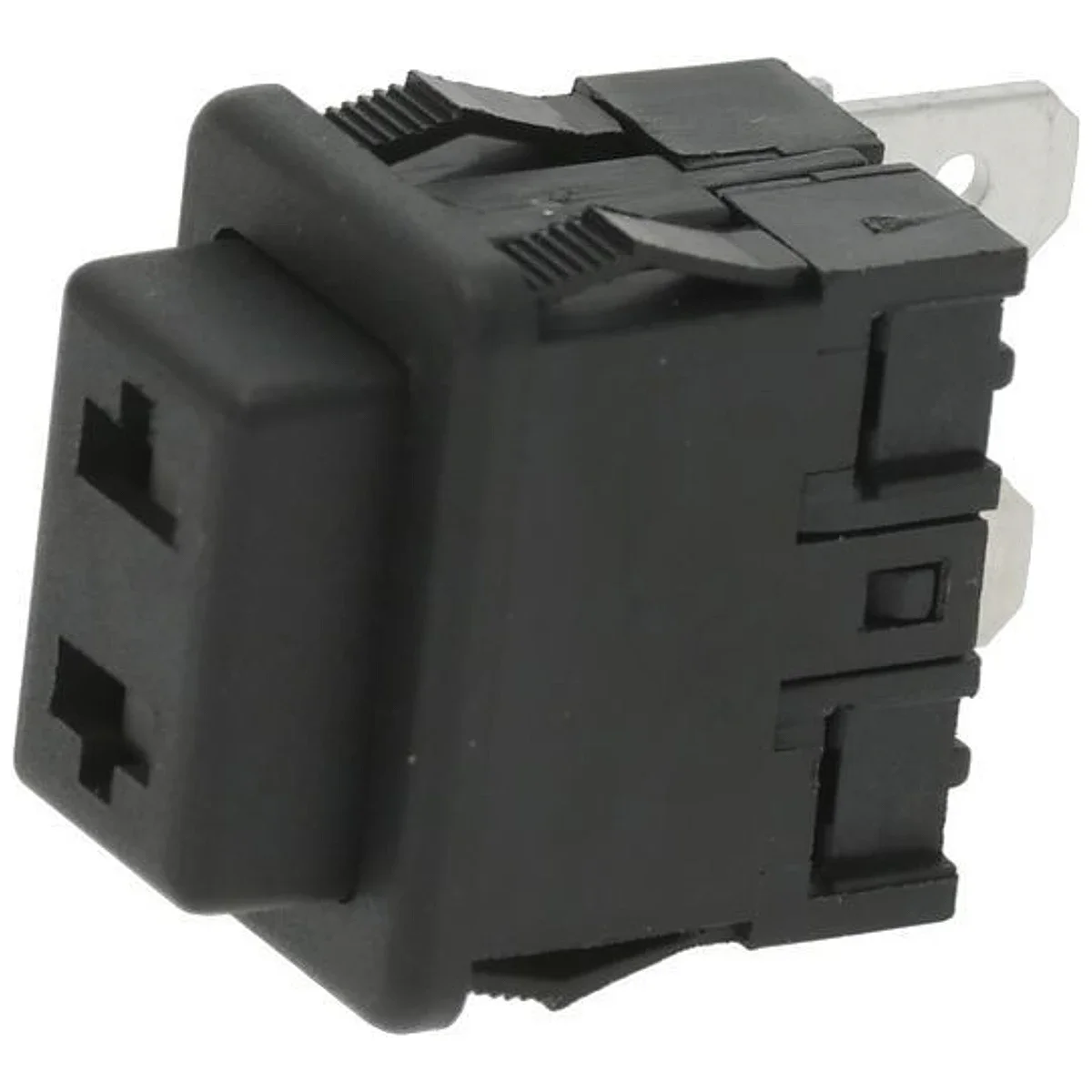 Sort 1-polet trykknap 16A 250V med spadestik til DeLonghi – vinkel 2