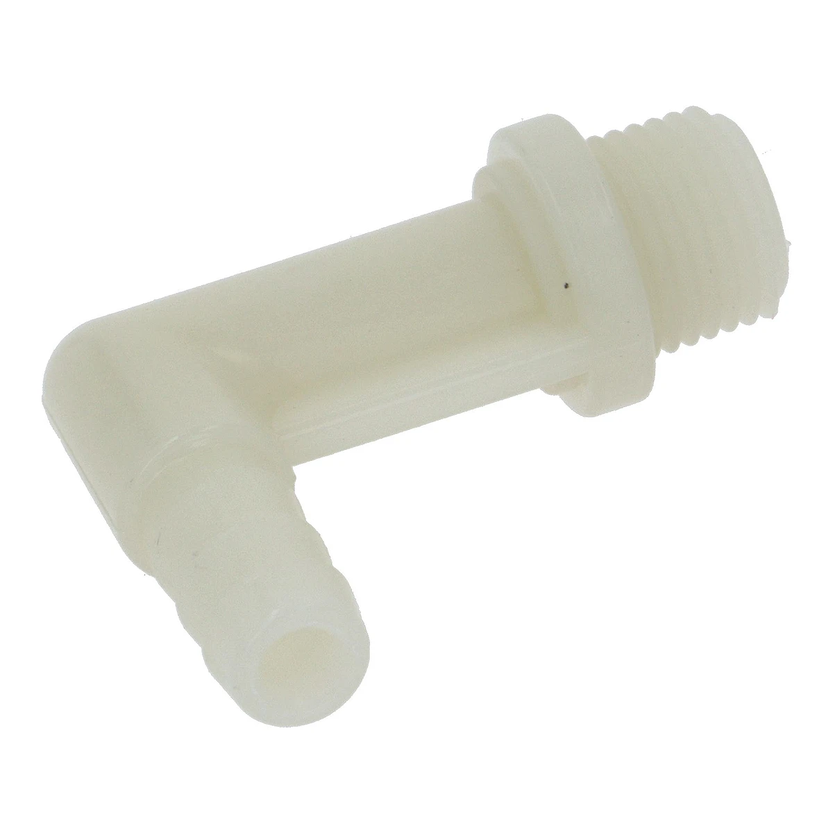 Hvid vinkelstuds 1/8 tomme med 7 mm slangestuds