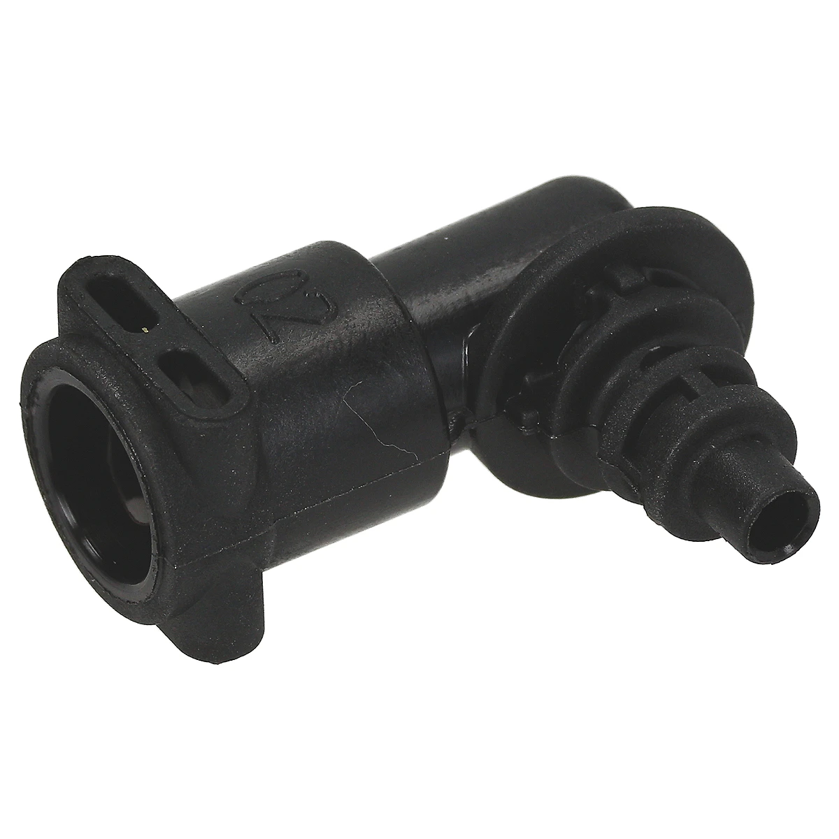 Sort vinkelfitting til 4 mm slange i DeLonghi kaffemaskine