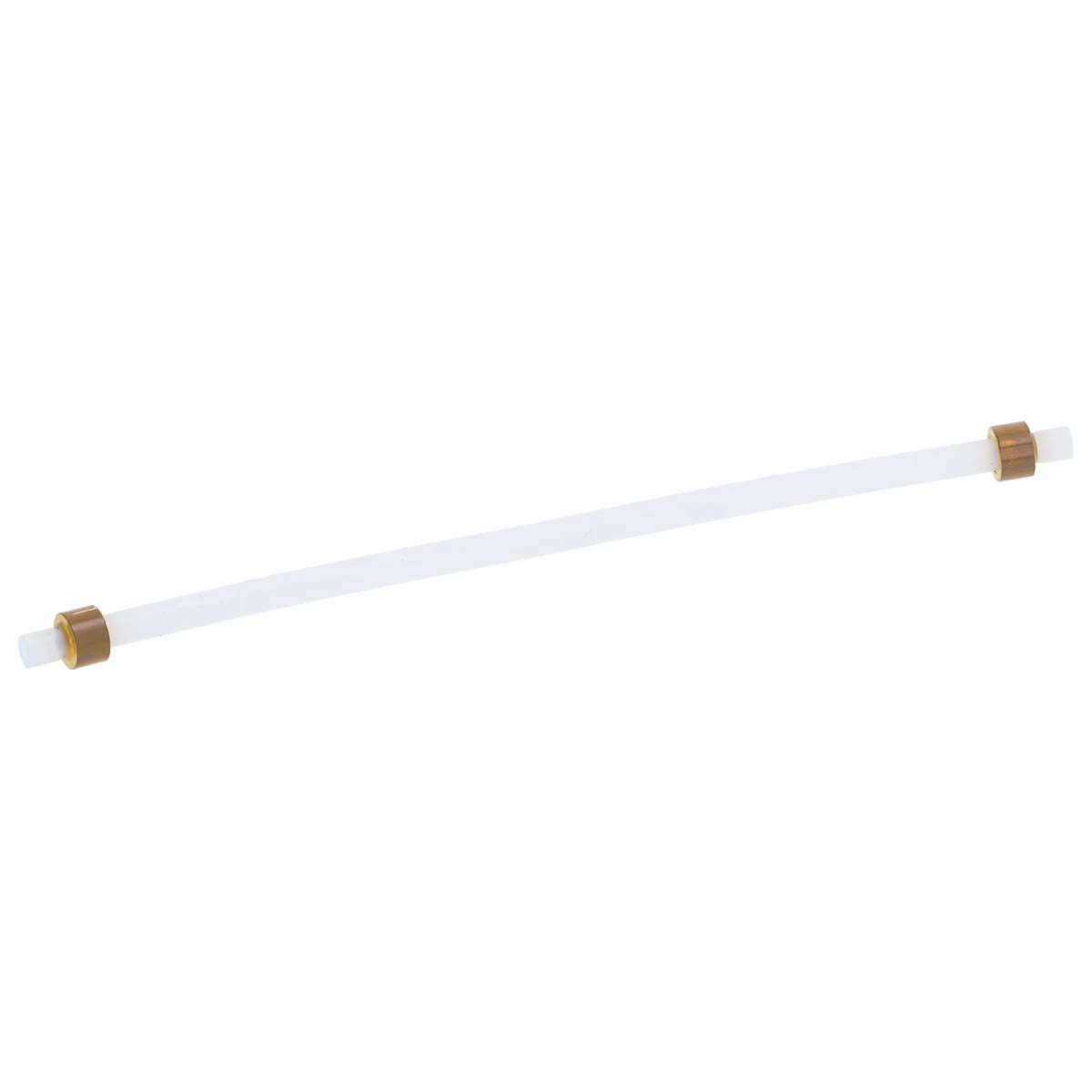 Hvid PTFE-slange 135 mm med messingbøsning i hver ende