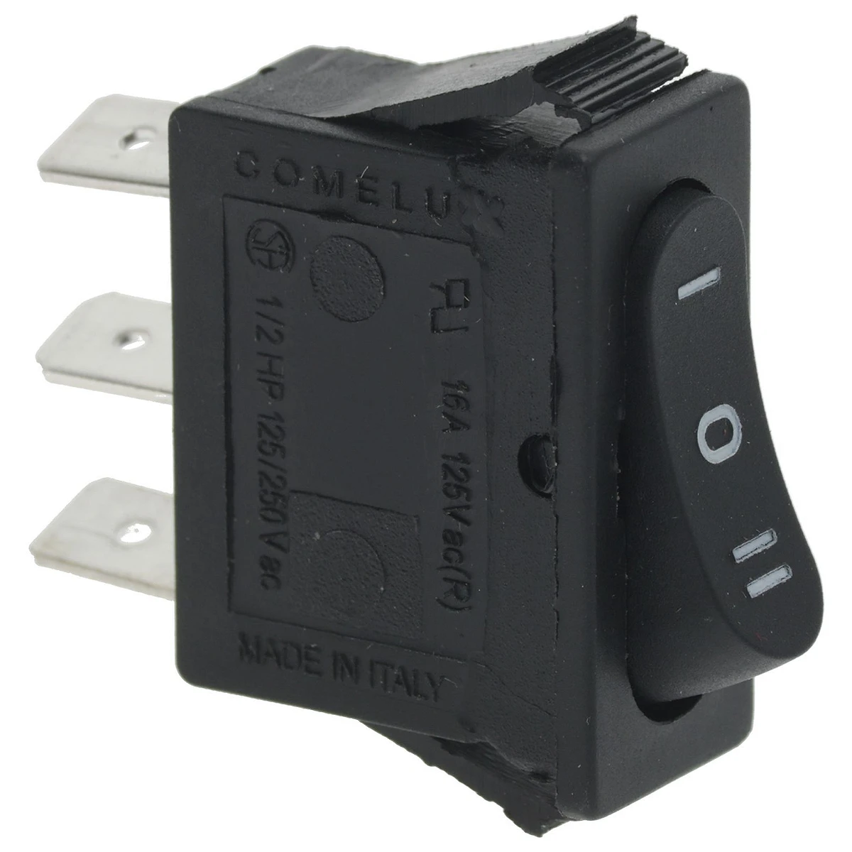 Sort vippeafbryder med tre positioner 16A 250V