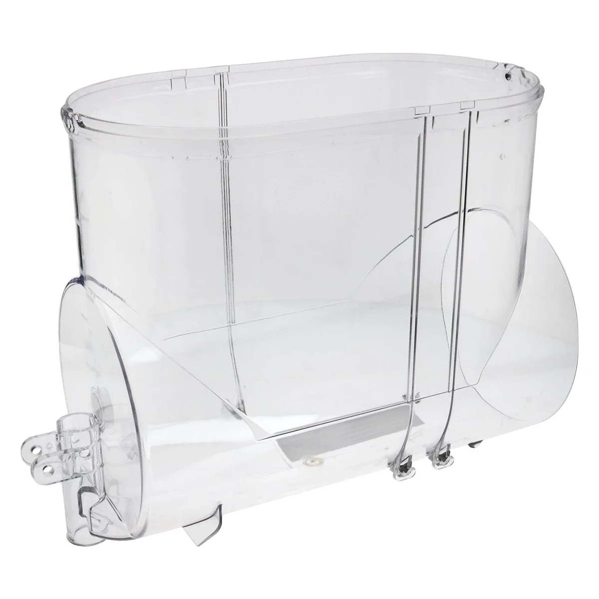 Klar polycarbonat granitabeholder 15 liter til granitamaskine set forfra