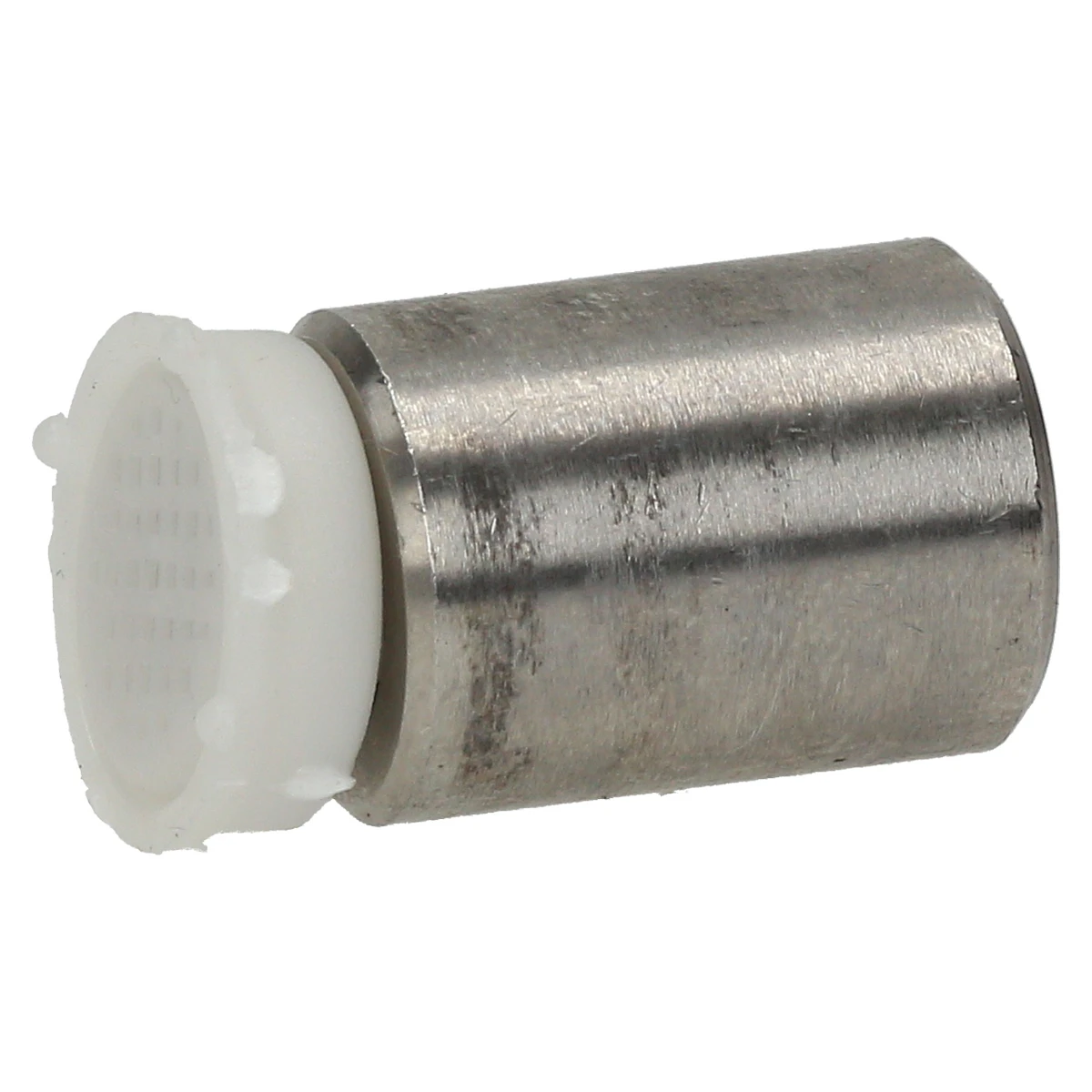 Bundfilter med rustfri vægt og hvid slangetilslutning ø 4 mm