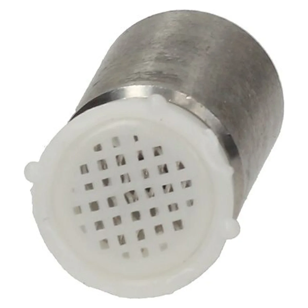 Bundfilter set fra bunden med hvid perforeret sugerist