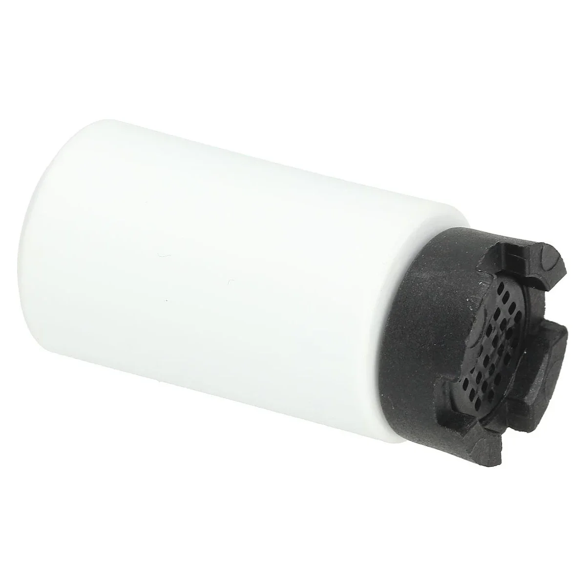 Bundfilter med keramisk vægt set fra siden med sort endekappe