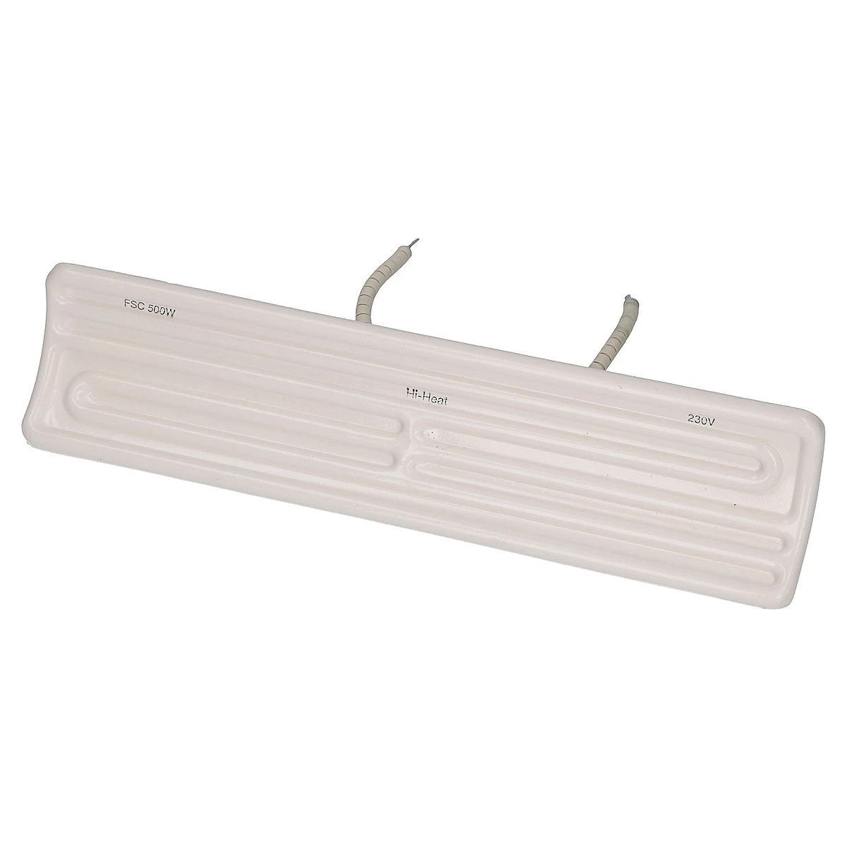 Hvidt keramisk varmelegeme 500W 230V, 245 x 60 mm