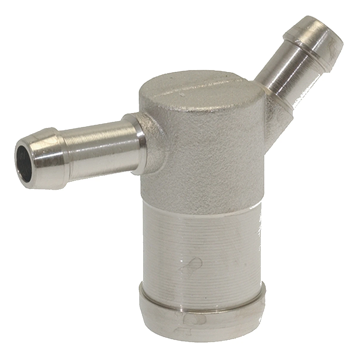 Y-formet fitting i forniklet metal med tre slangestudse ø 14 mm