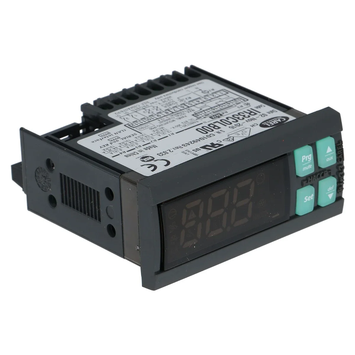 CAREL IR33C0LB00 set skråt ovenfra med display og typeskilt