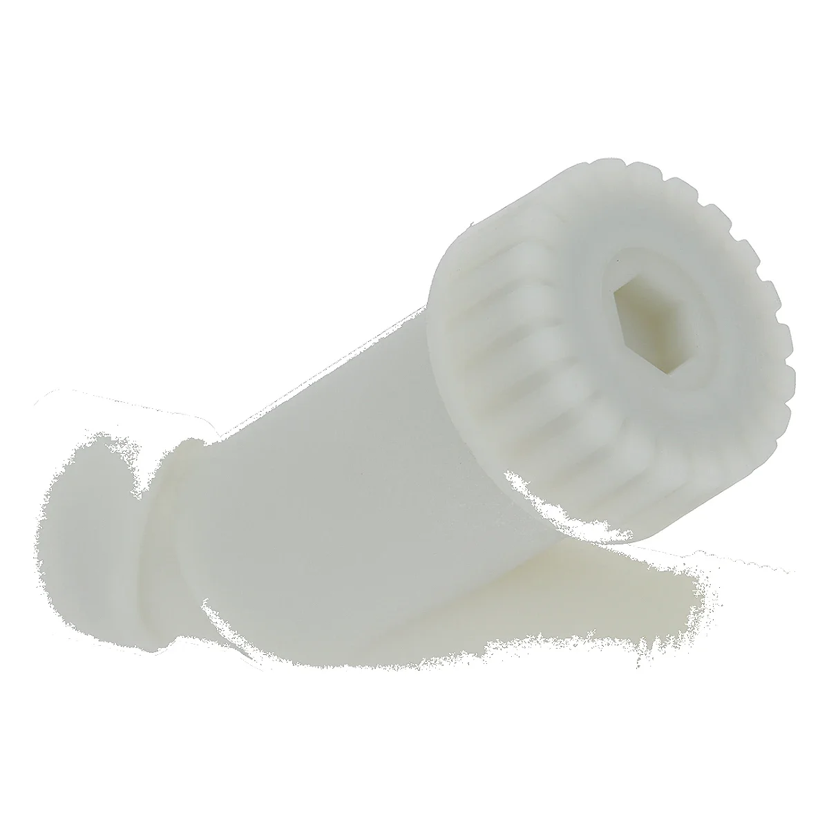 Vandfilter i hvid plast med 3/4 tommes ind- og udgang