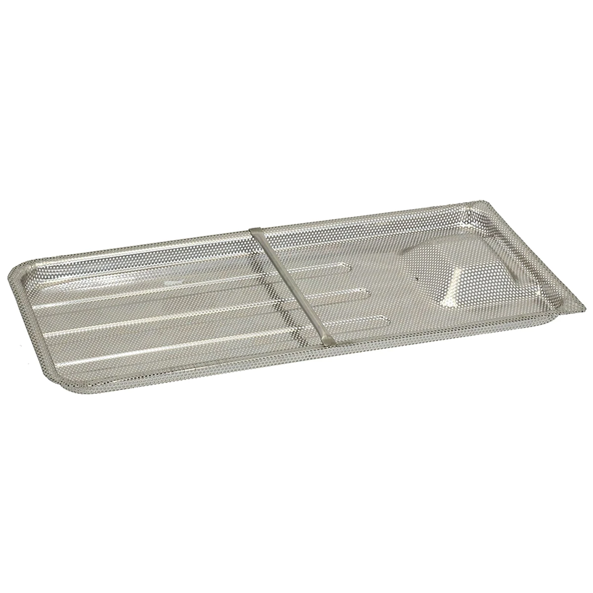Rustfri filterrist 480 x 228 mm til opvaskemaskine set skråt ovenfra