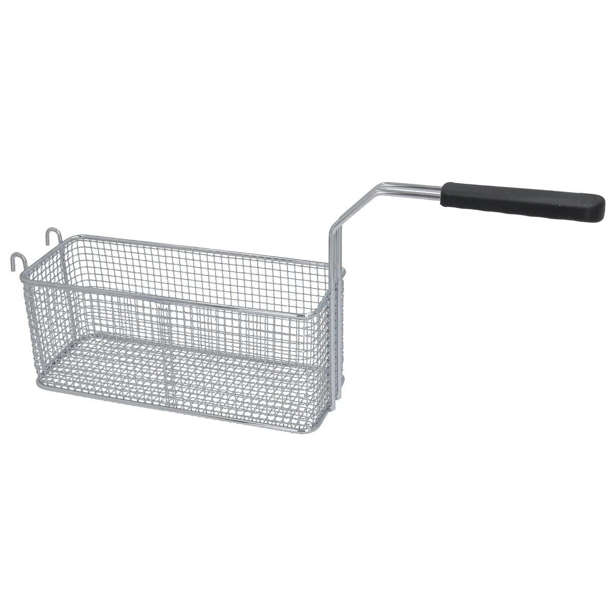 Forkromet friturekurv 295 mm med sort greb set forfra