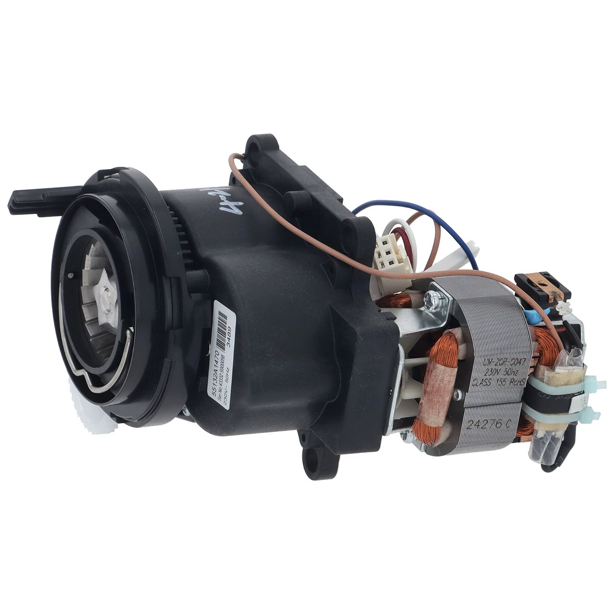 Komplet kværnenhed 230 V til DeLonghi EC9665 med motor set forfra