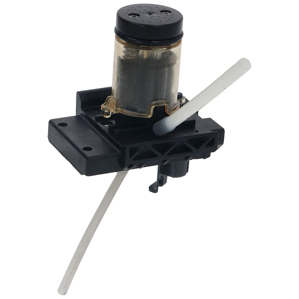 DeLonghi mekanoventil på sort holder med slange set forfra