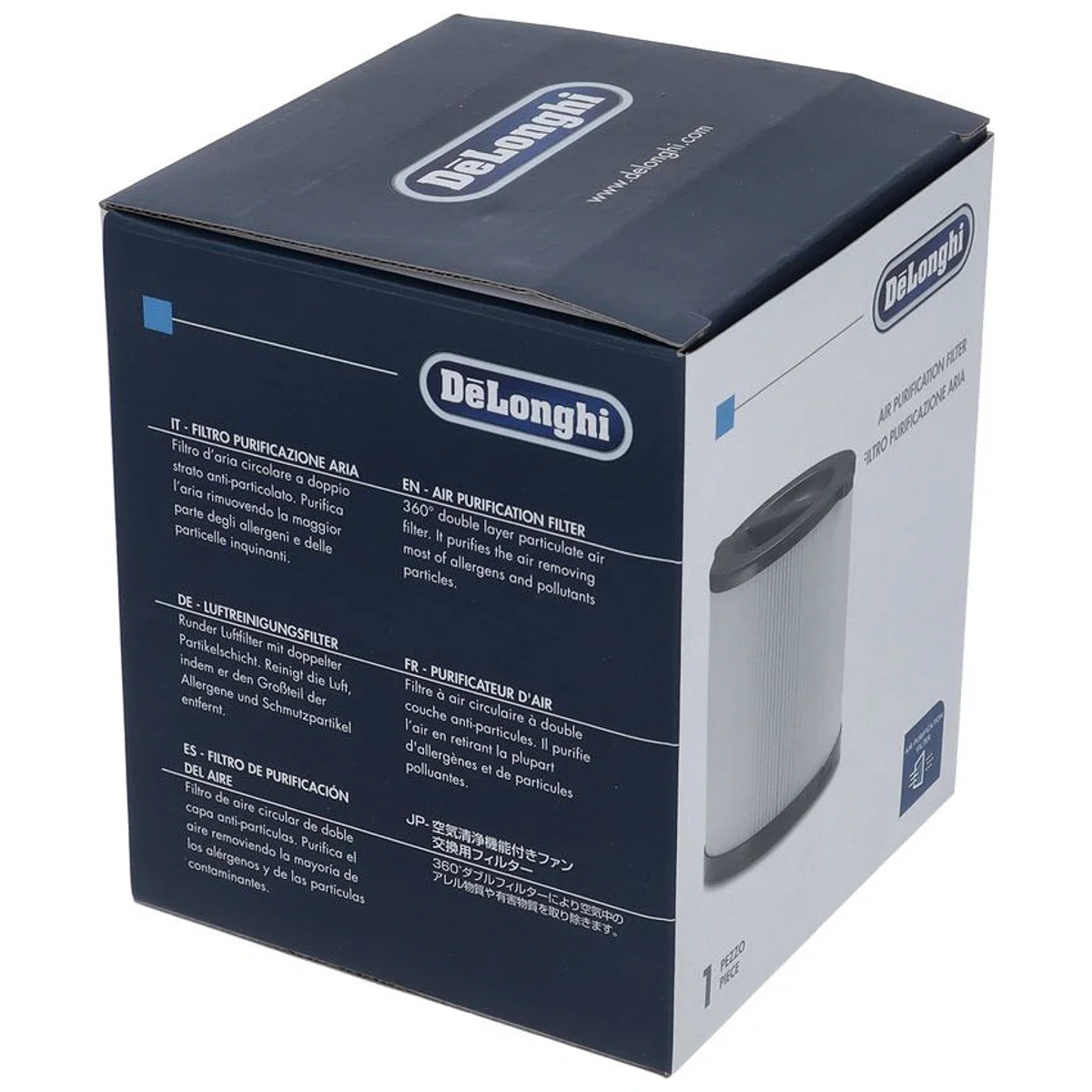 DeLonghi luftrensningsfilter DLSA005 set fra modsatte side