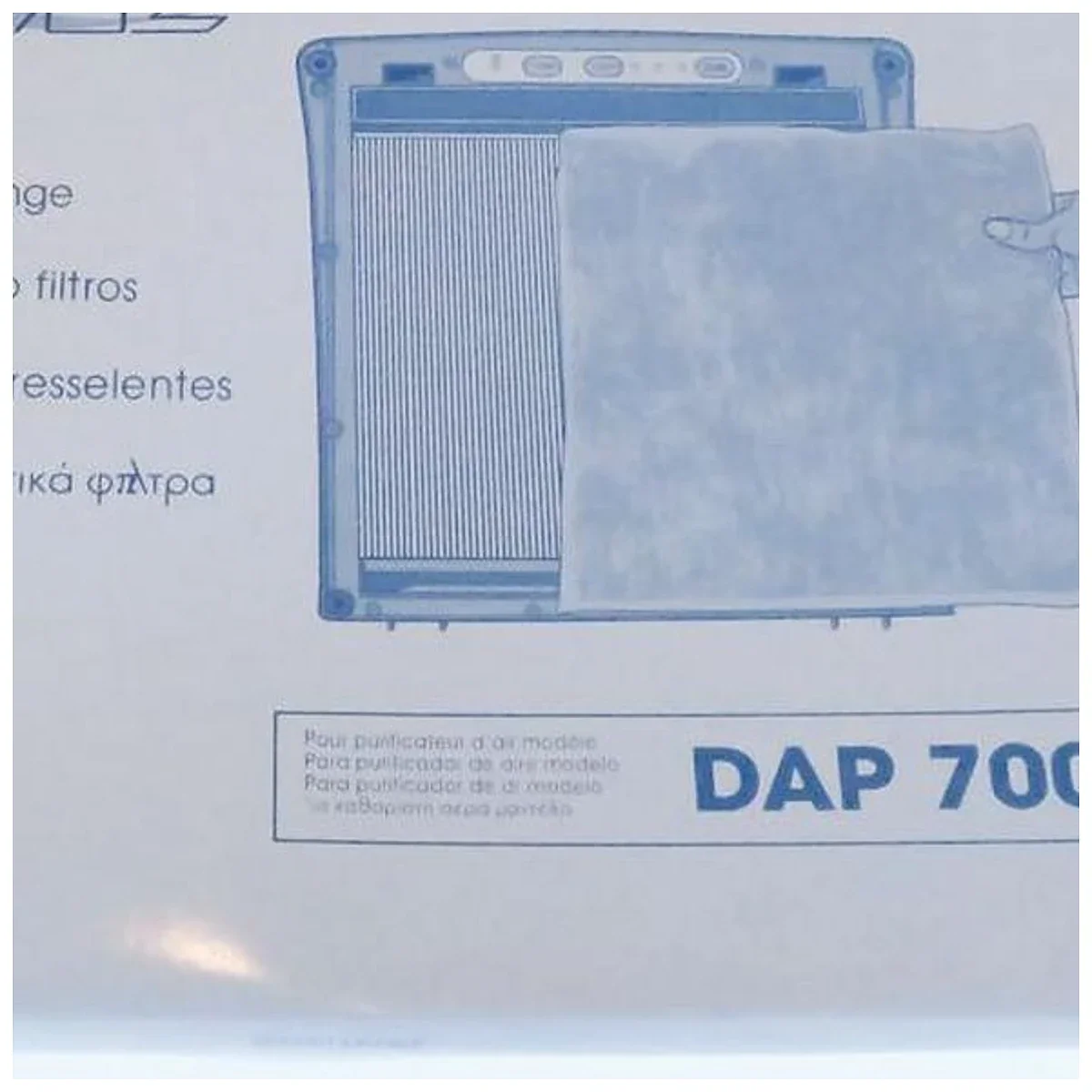 Filter til DeLonghi 5537000900, detalje af emballagen